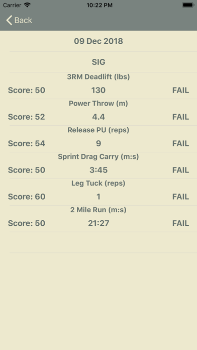 ACFT Calculator スクリーンショット