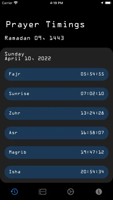 Capturas de pantalla de Prayer Timings by dnzh