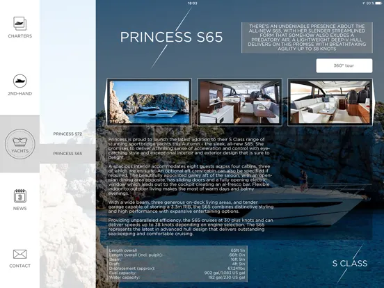 Ảnh chụp màn hình của Princess Yachts France iPad 