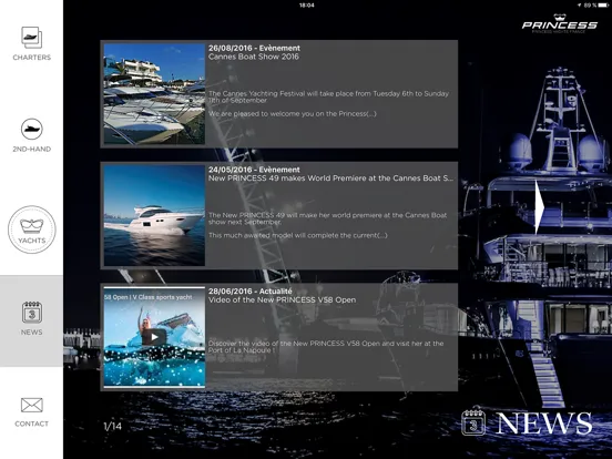 Ảnh chụp màn hình của Princess Yachts France iPad 