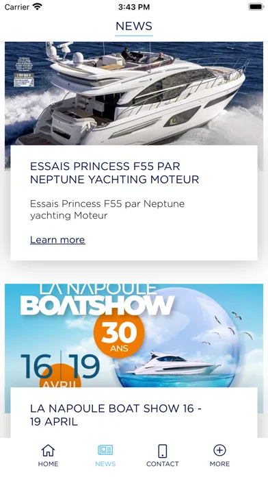 Ảnh chụp màn hình của Princess Yachts France