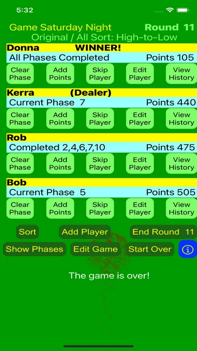Zrzuty ekranu Phase 10 Easy Score