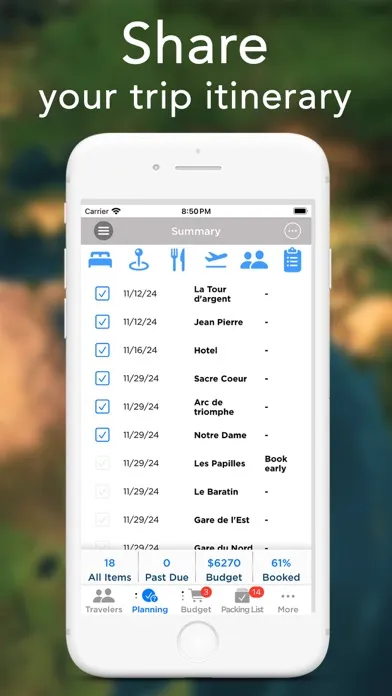 ภาพหน้าจอของ Pro Travel Planner