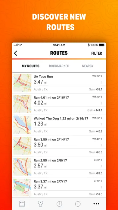 Captures d'écran de Map My Ride by Under Armour