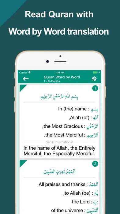 Quran Word by Word Translation Screenshots