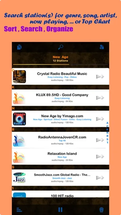 Tangkapan layar Tuned Radio Shoutcast Edition