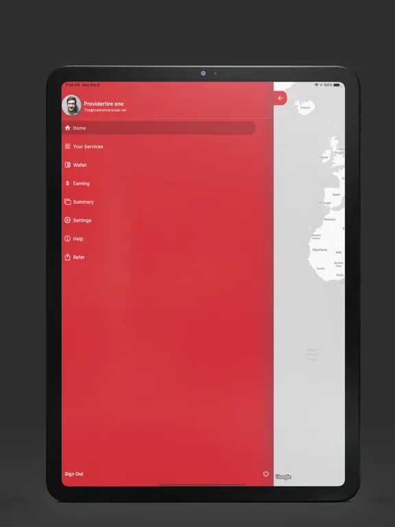 Tangkapan skrin RoadRunners Providers iPad 