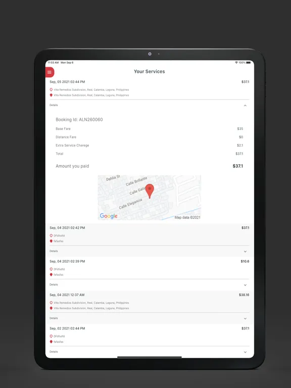 Tangkapan skrin RoadRunners Providers iPad 