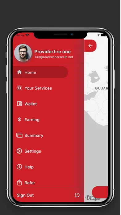 Tangkapan skrin RoadRunners Providers