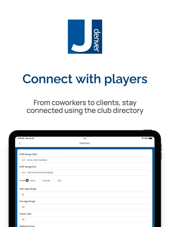 Capturas de pantalla de JCC Denver Tennis iPad 