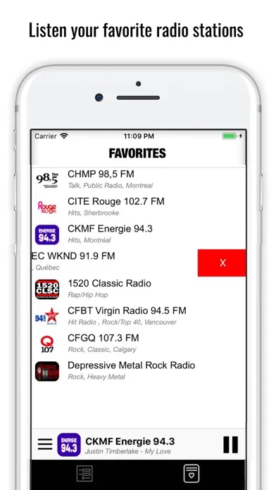 Capturas de pantalla de Radio Canada : canadian radios