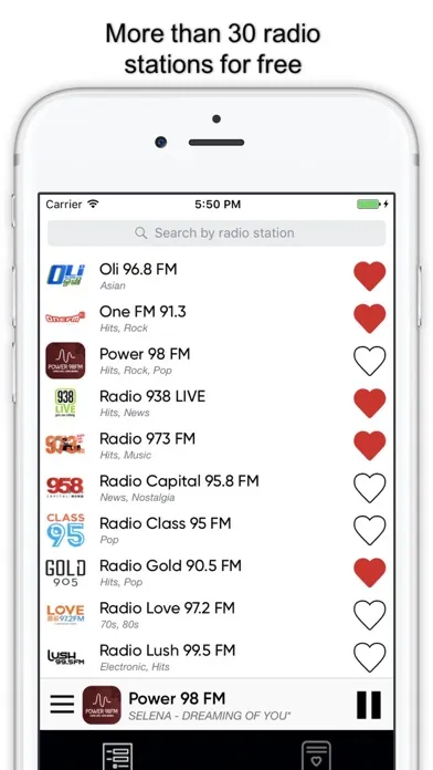 ภาพหน้าจอของ Radio Singapore : radios FM