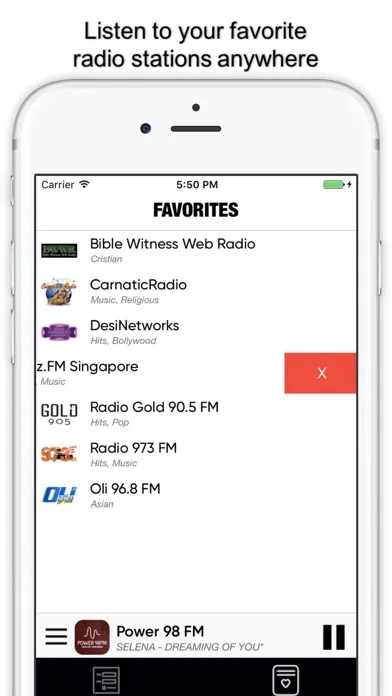 ภาพหน้าจอของ Radio Singapore : radios FM