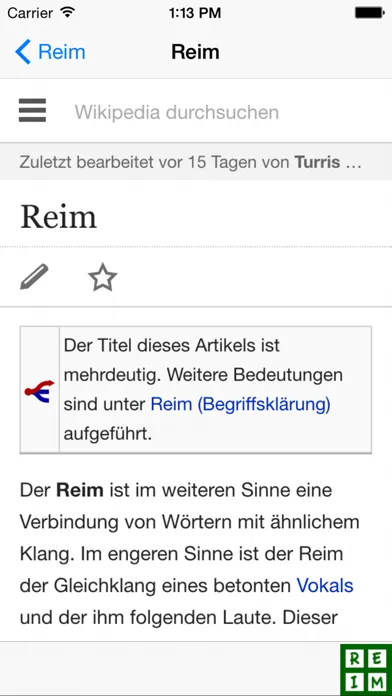 Reim finden Screenshots