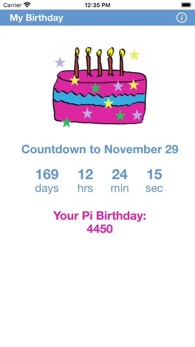 Скриншоты Days until my birthday