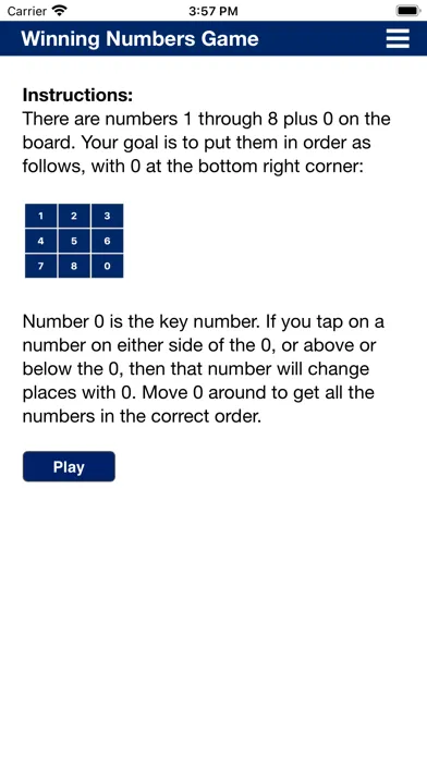 Ảnh chụp màn hình của Winning Numbers Game