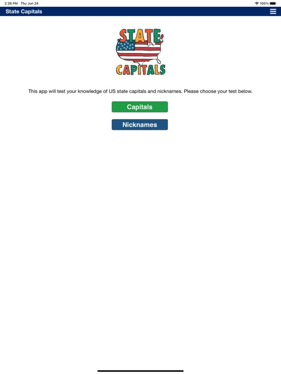 State Capitals USA iPad 应用截图