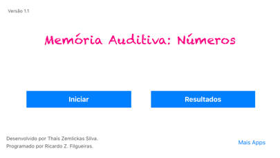 Zrzuty ekranu Memória Auditiva: Números