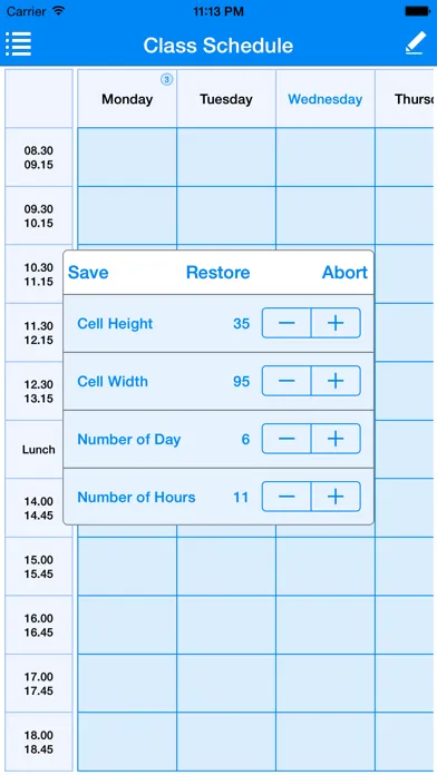Class Schedule स्क्रीनशॉट