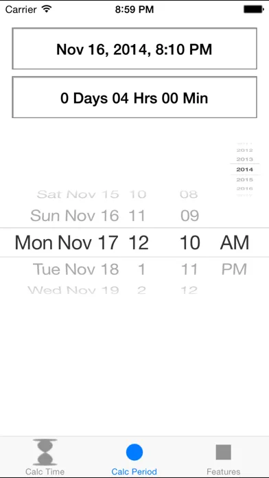Time Calc Timer (time-calc) - A free date and time calculator with an automatic time2track timer. Screenshots