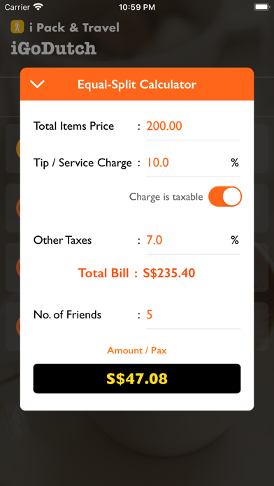 Ảnh chụp màn hình của iGoDutch