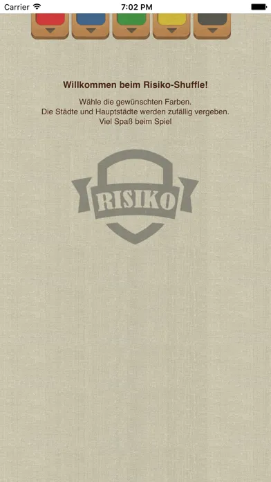 Capturas de tela do RisikoShuffle