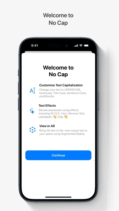 Tangkapan layar No Cap: Text Editor