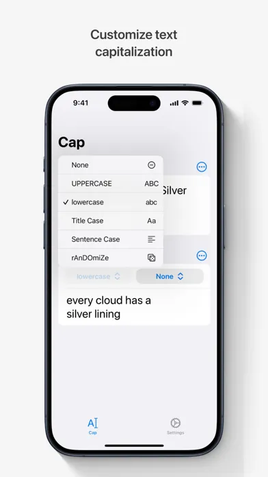 Tangkapan layar No Cap: Text Editor