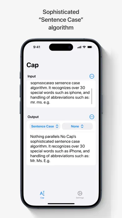Tangkapan layar No Cap: Text Editor