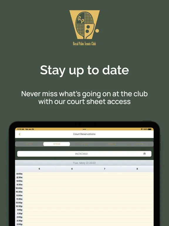 Royal Palm Tennis Club iPad  Screenshots