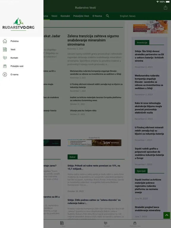 Rudarstvo Vesti iPad  Ekran Görüntüleri