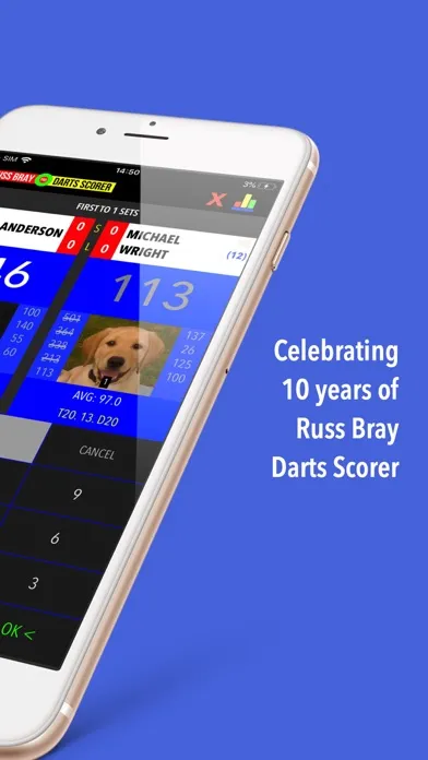 Ảnh chụp màn hình của Russ Bray Darts Scorer