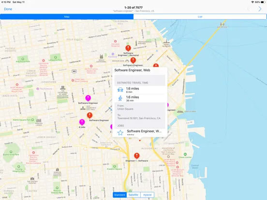 Jobs on map - easy job search iPad  スクリーンショット