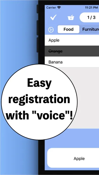 Create shopping list by voice Screenshots