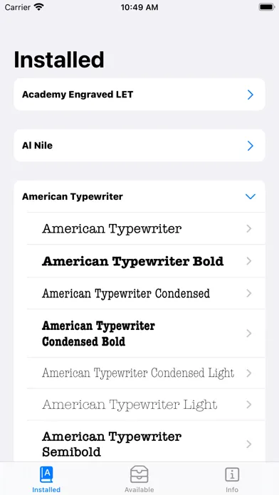 Capturas de tela do Fontster: The fonts manager