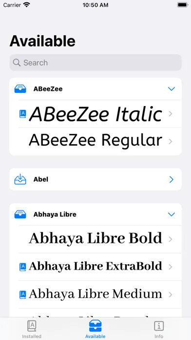Capturas de tela do Fontster: The fonts manager