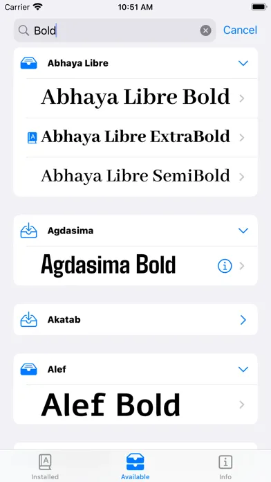 Capturas de tela do Fontster: The fonts manager