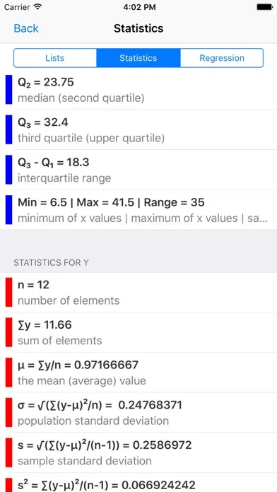 Capturas de tela do Statistics Calculator--