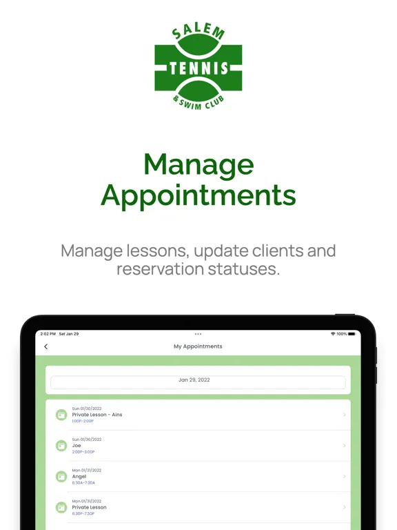 Salem Tennis And Swim Club iPad  স্ক্রিনশট