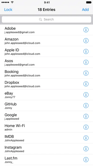 Captures d'écran de Keyring – Password Manager