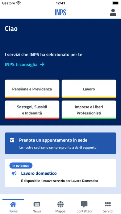 Captures d'écran de INPS mobile