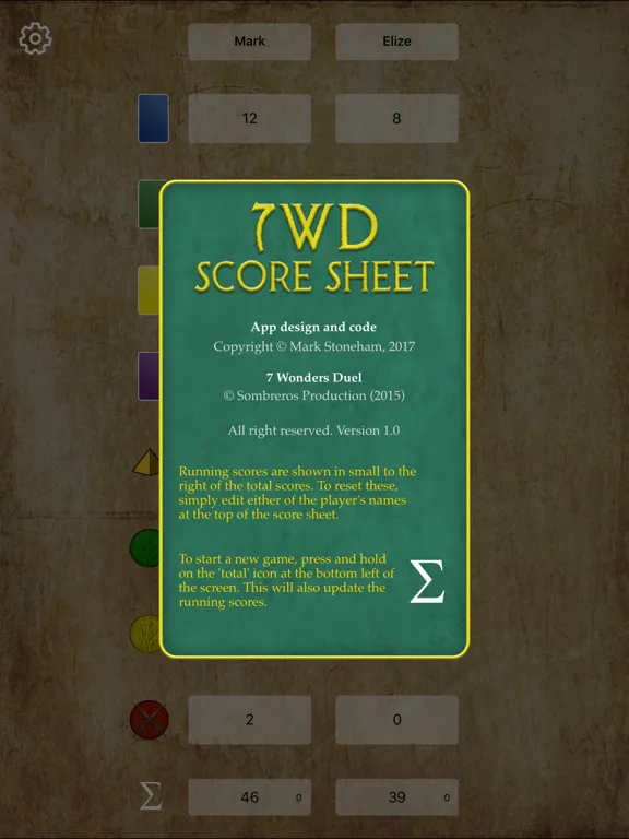 Tangkapan layar 7WD – Score Sheet iPad 