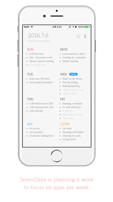 Screenshot di SevenDays Lite - To focus a week plans!
