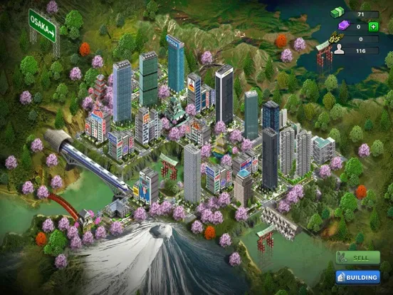 Capturas de tela do Shinkansen City iPad 