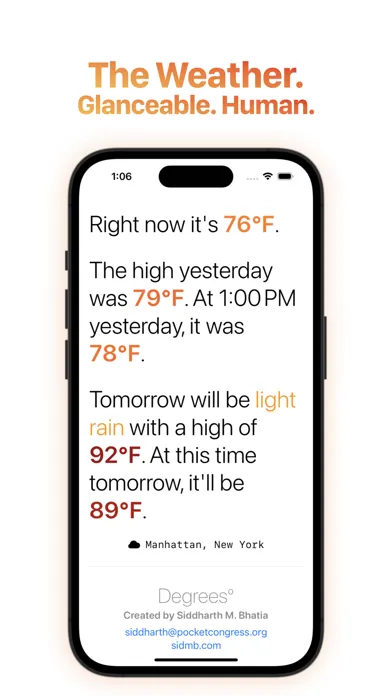 Capturas de pantalla de Degrees — Comparable Weather