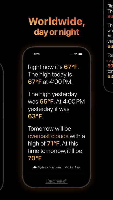 Capturas de pantalla de Degrees — Comparable Weather