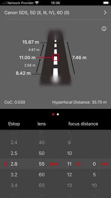 Ảnh chụp màn hình của Simple DoF Calculator