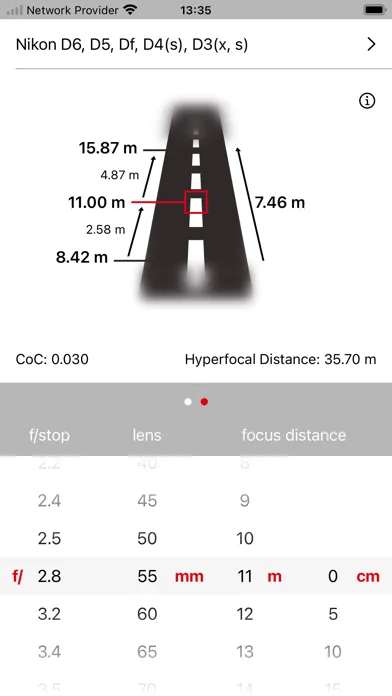 Ảnh chụp màn hình của Simple DoF Calculator