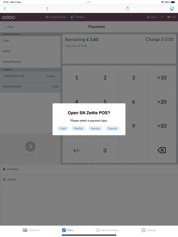 SN Zettle POS for Odoo iPad  स्क्रीनशॉट