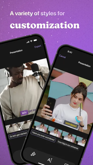 Capturas de tela do Captions Sync: AI recognition